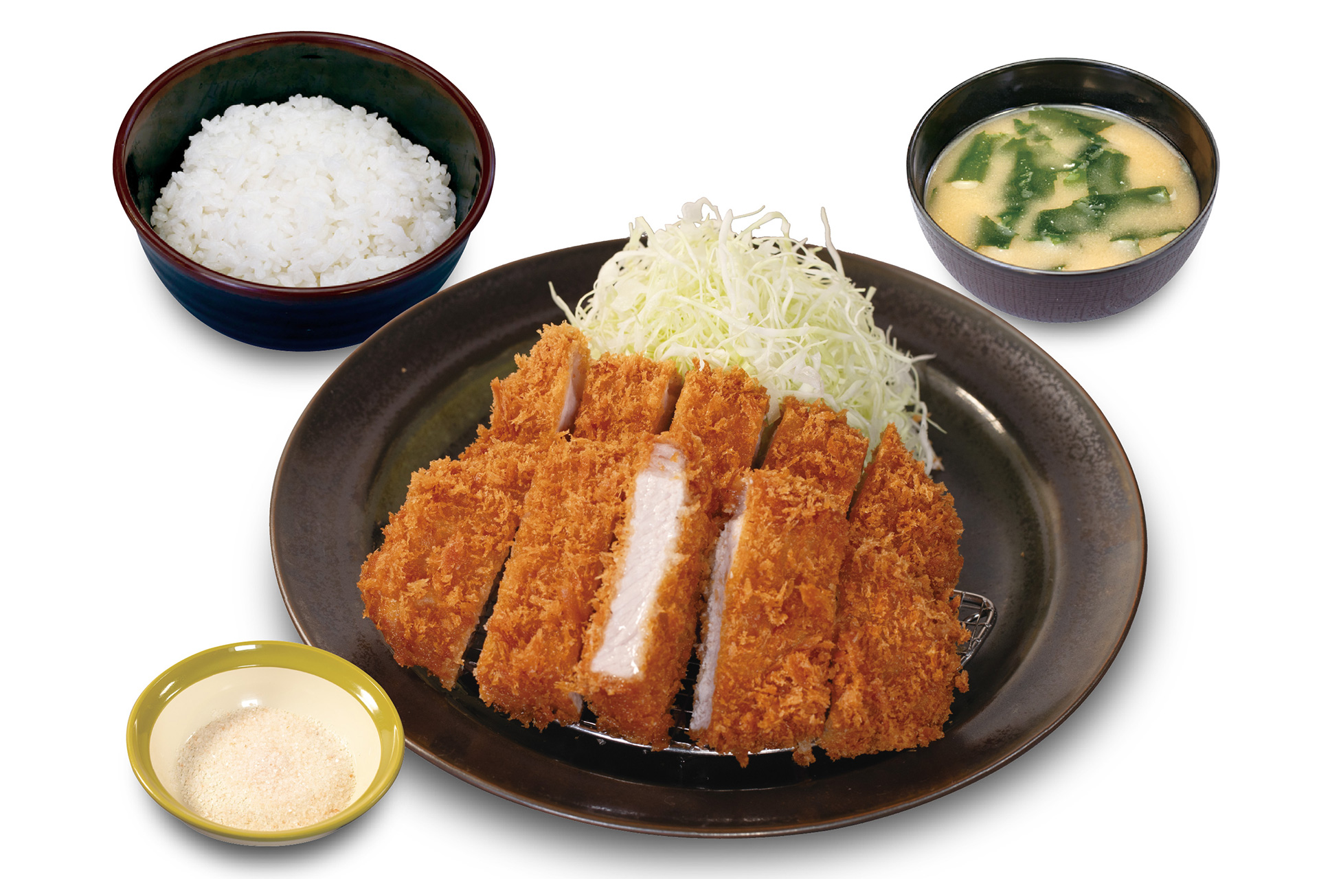 国産 麦小町ロースかつ＆いつものロースかつ食べ比べ定食（1450円）