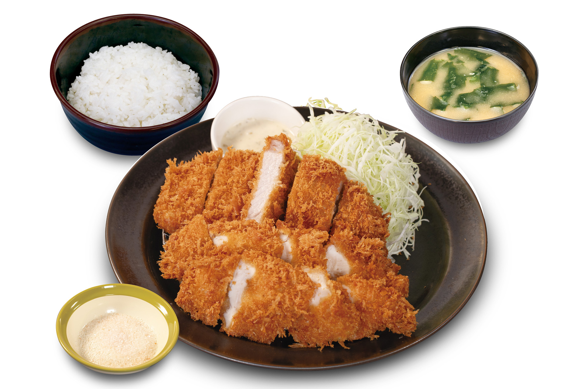 国産 麦小町ロースかつ＆ささみかつ定食（2本 1550円）