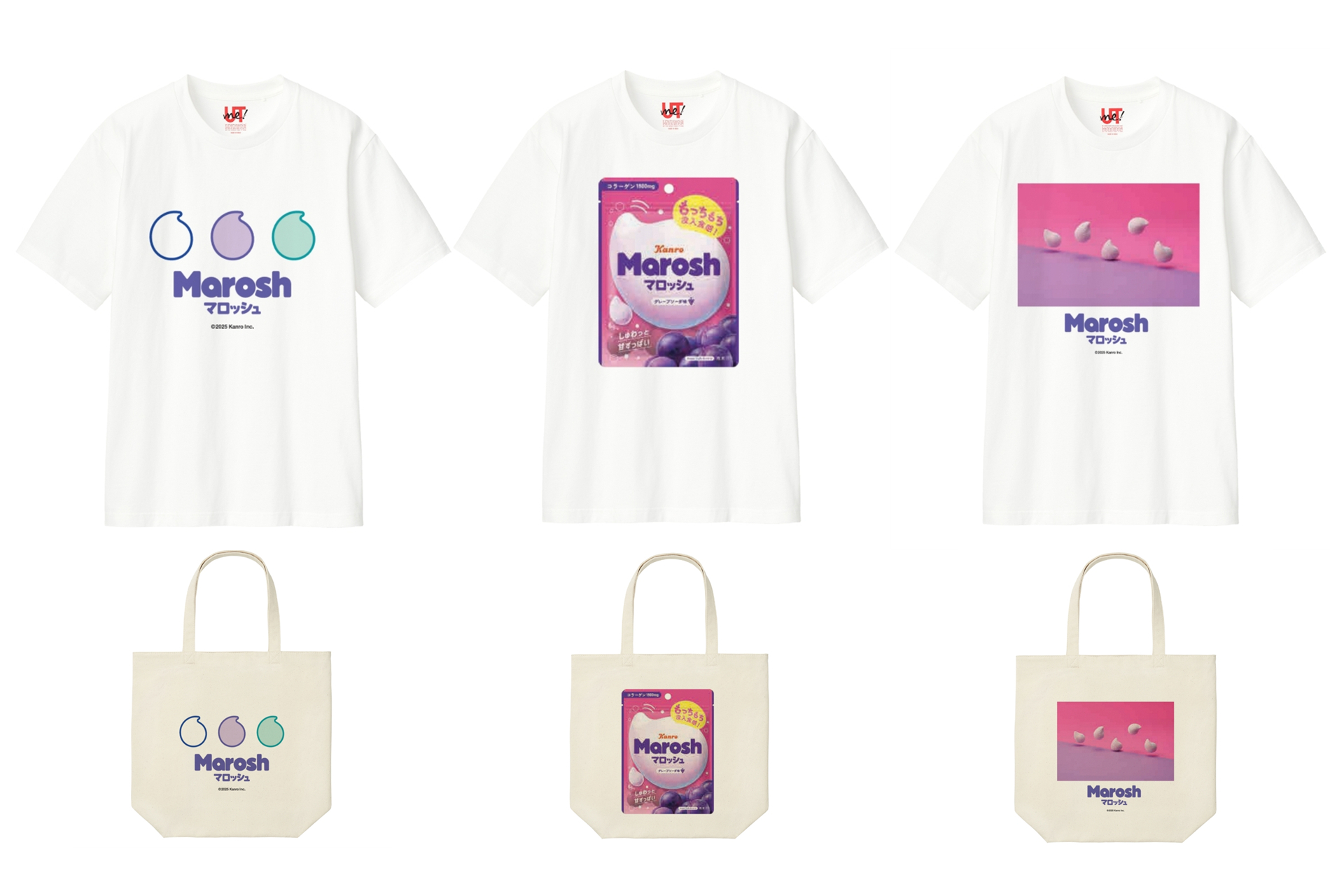 マロッシュがデザインされたTシャツとトートバッグ