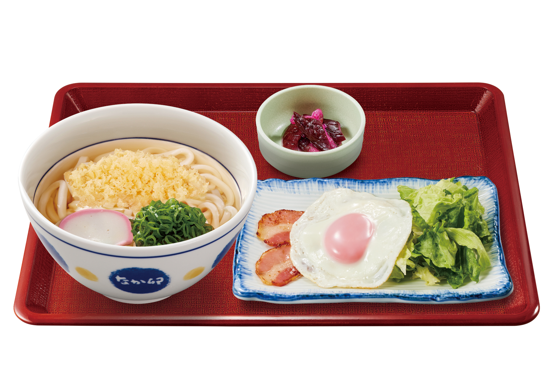 はいからうどん＆ベーコンエッグ