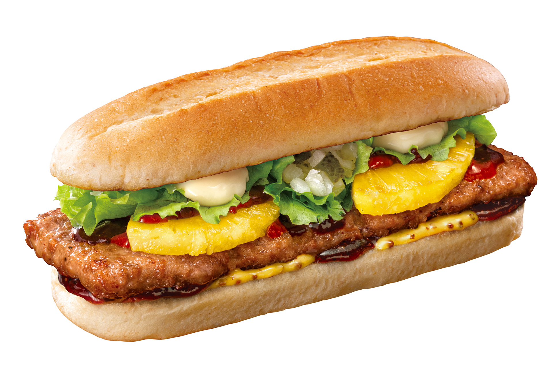 スパイシーBBQパインリブサンド ポーク（590円）