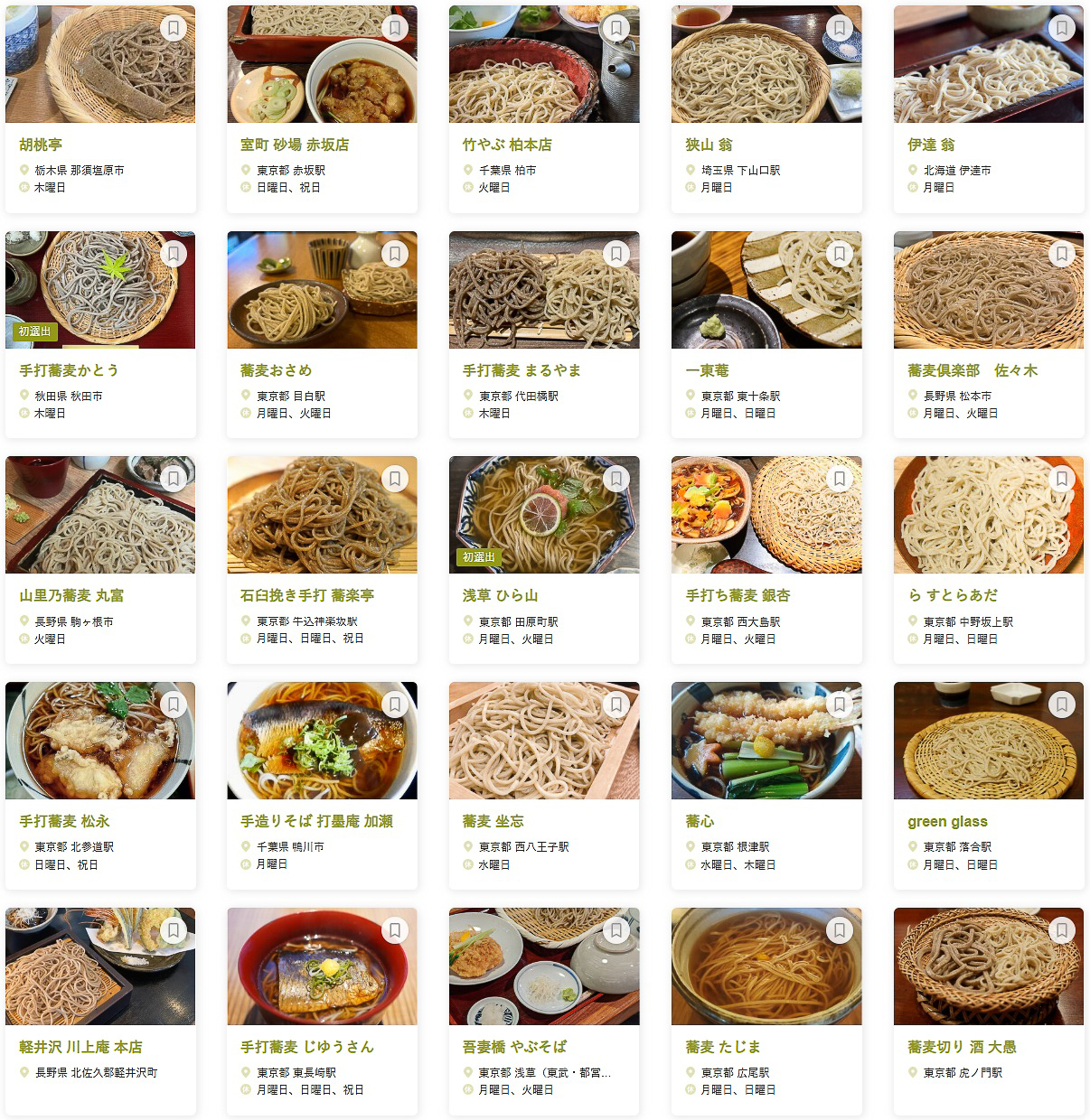 「食べログ そば 百名店 2025 EAST」に選ばれた100店