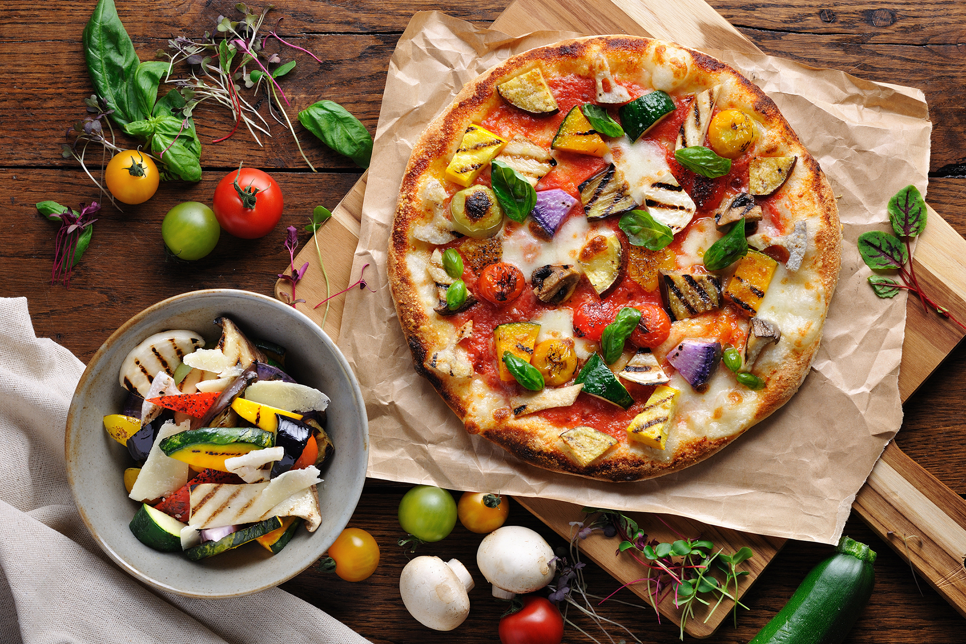 収穫した野菜を使ったピッツァづくりに挑戦