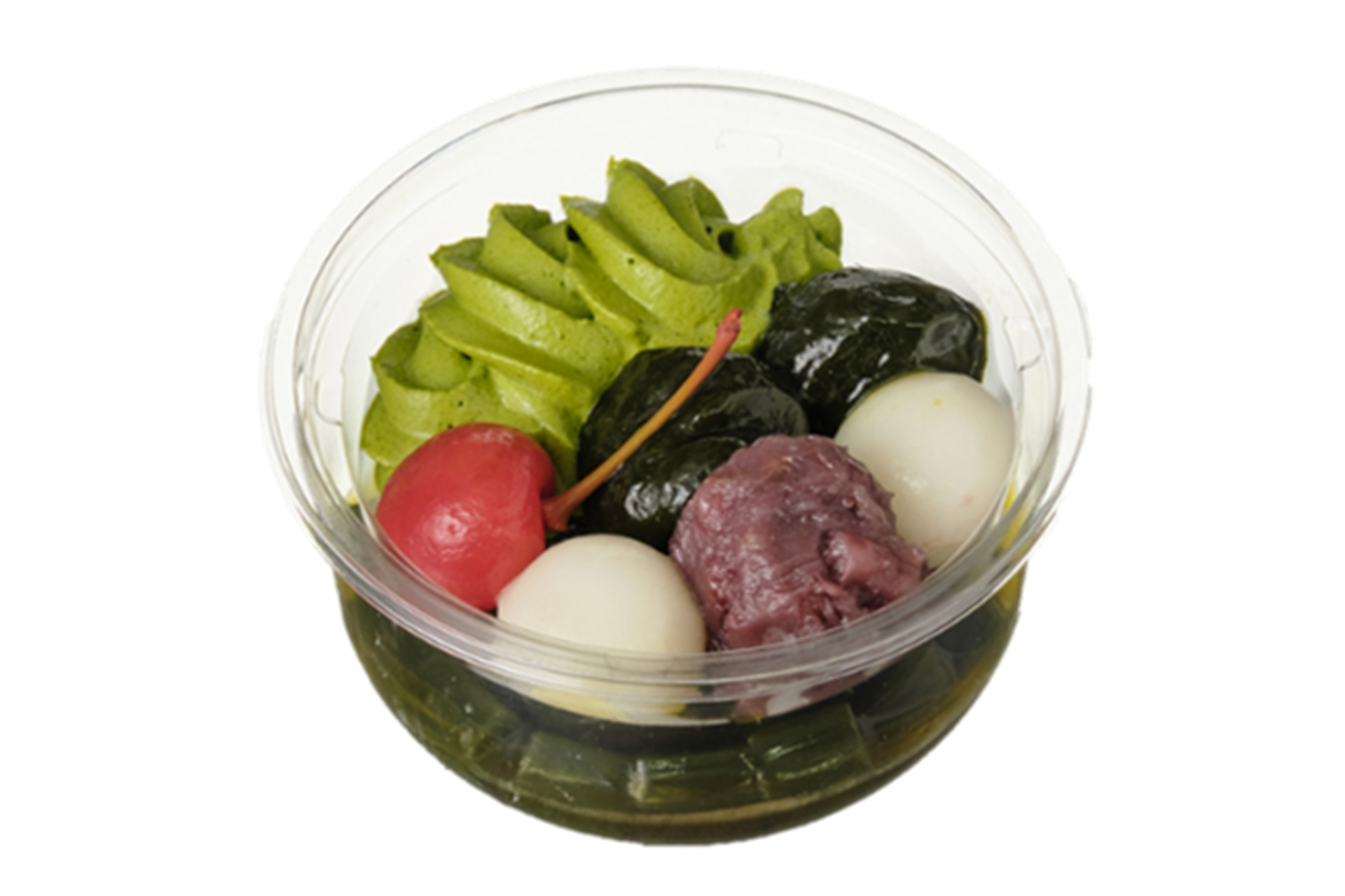 黒蜜で食べる 抹茶あんみつ（368円・税別）