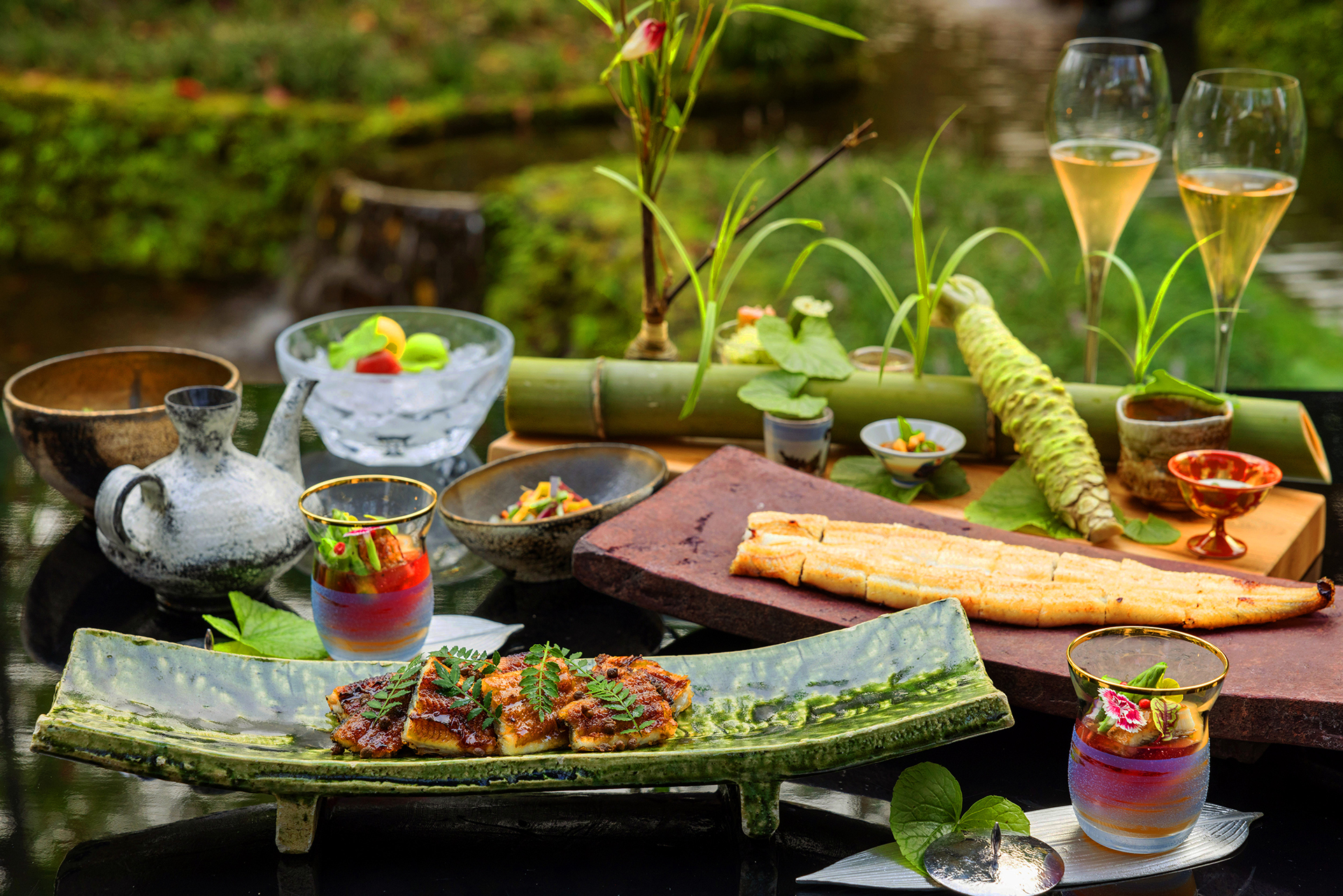 星のや軽井沢「鰻とシャンパーニュ朝食」