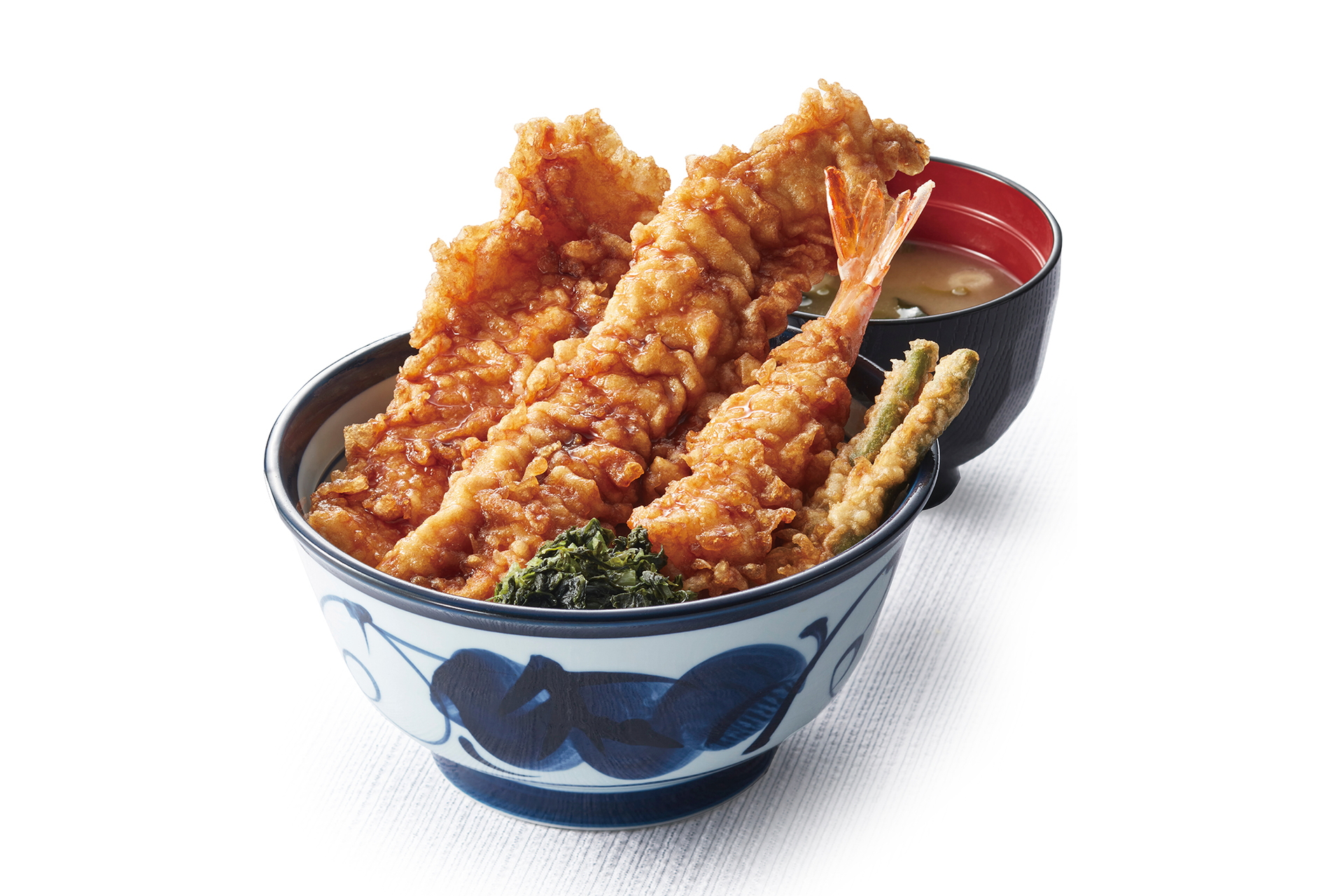 「たれづけ大江戸天丼（みそ汁付）」（1050円）