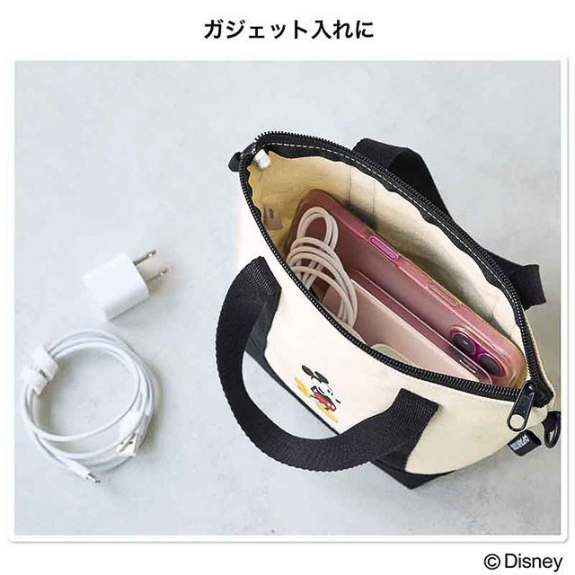 キャプテンスタッグ ミッキーマウスデザイン ショルダーストラップ付きトート型ポーチ