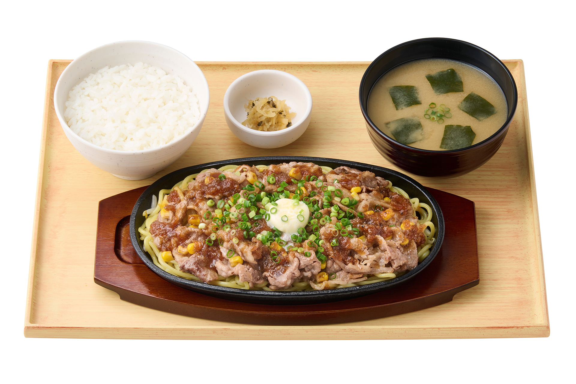 【お肉2倍】牛バターちゃんぽん焼定食（1550円）