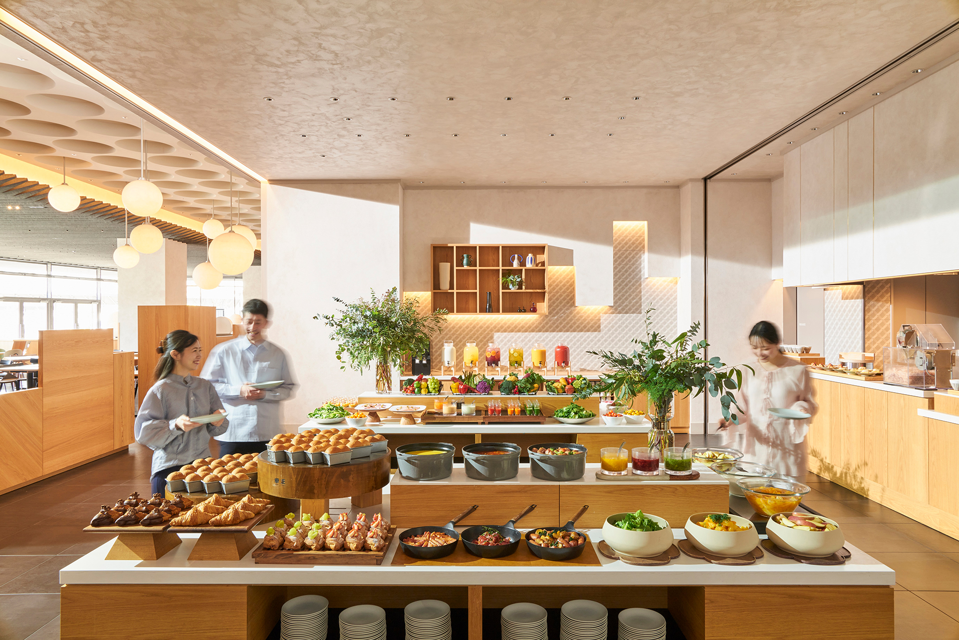 朝食ビュッフェの様子