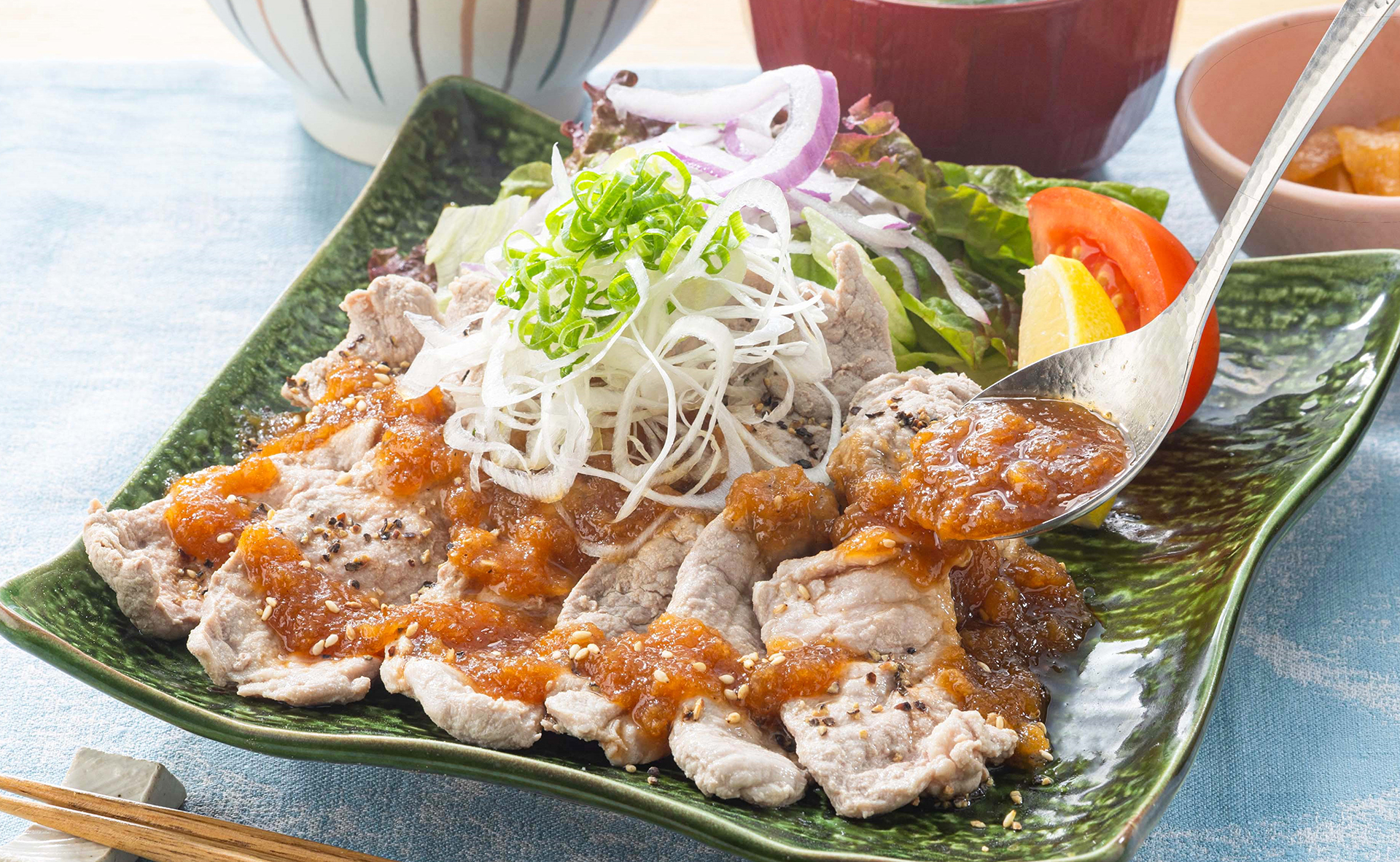 豚ヒレ肉の冷しゃぶ～おろしレモンだれ～