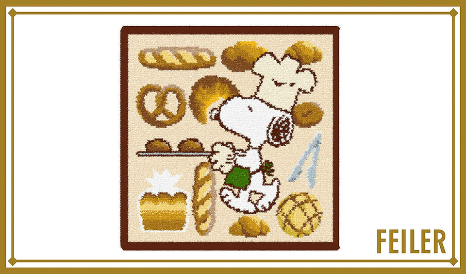 FEILER フェイラー スヌーピー ハンカチ ポーチ PEANUTS×フェイラー、ピーチを抱いた“スヌーピー”がかわいい