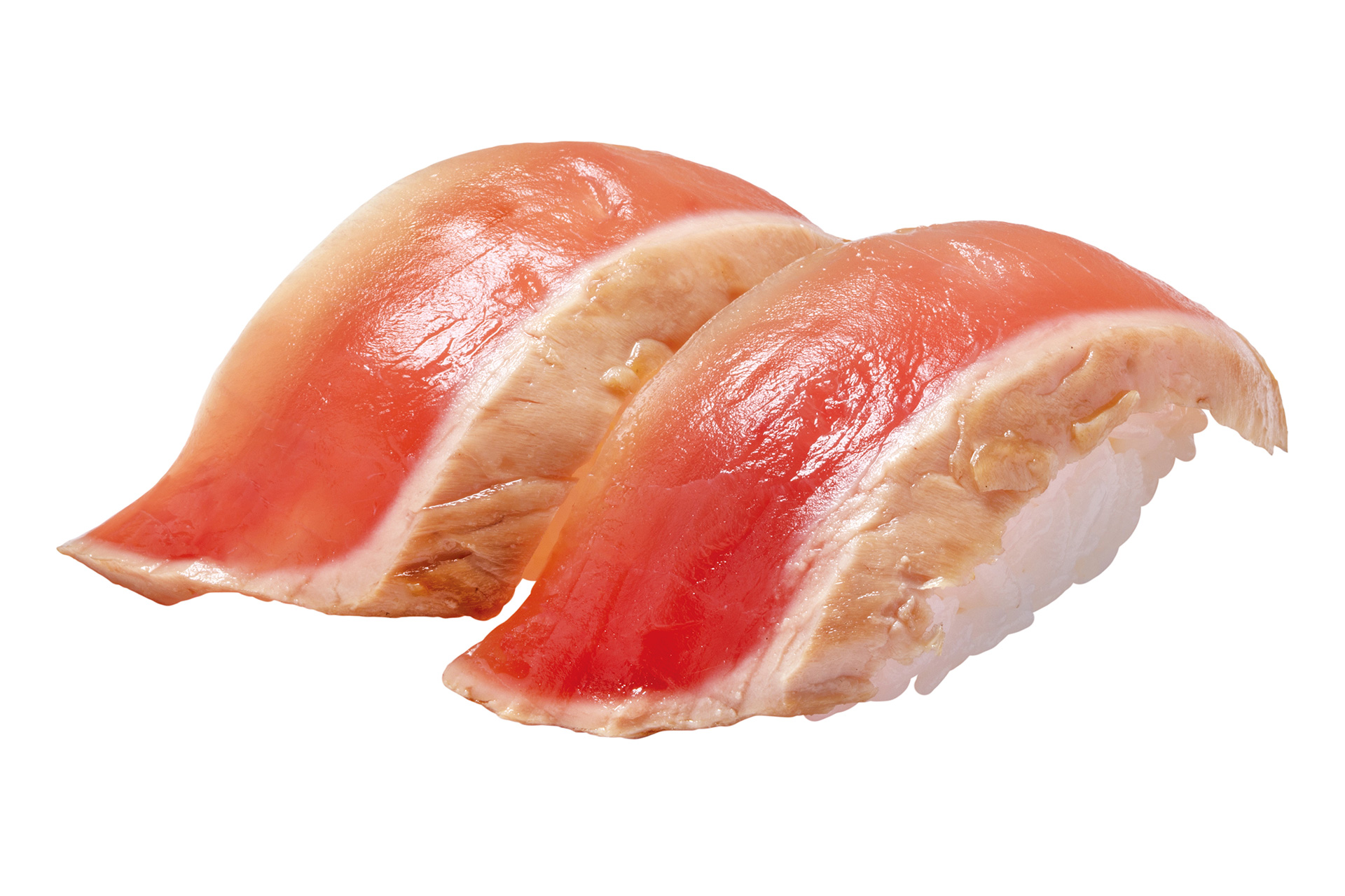 「直火焼きまぐろ（大葉にんにく風味）」（110円）