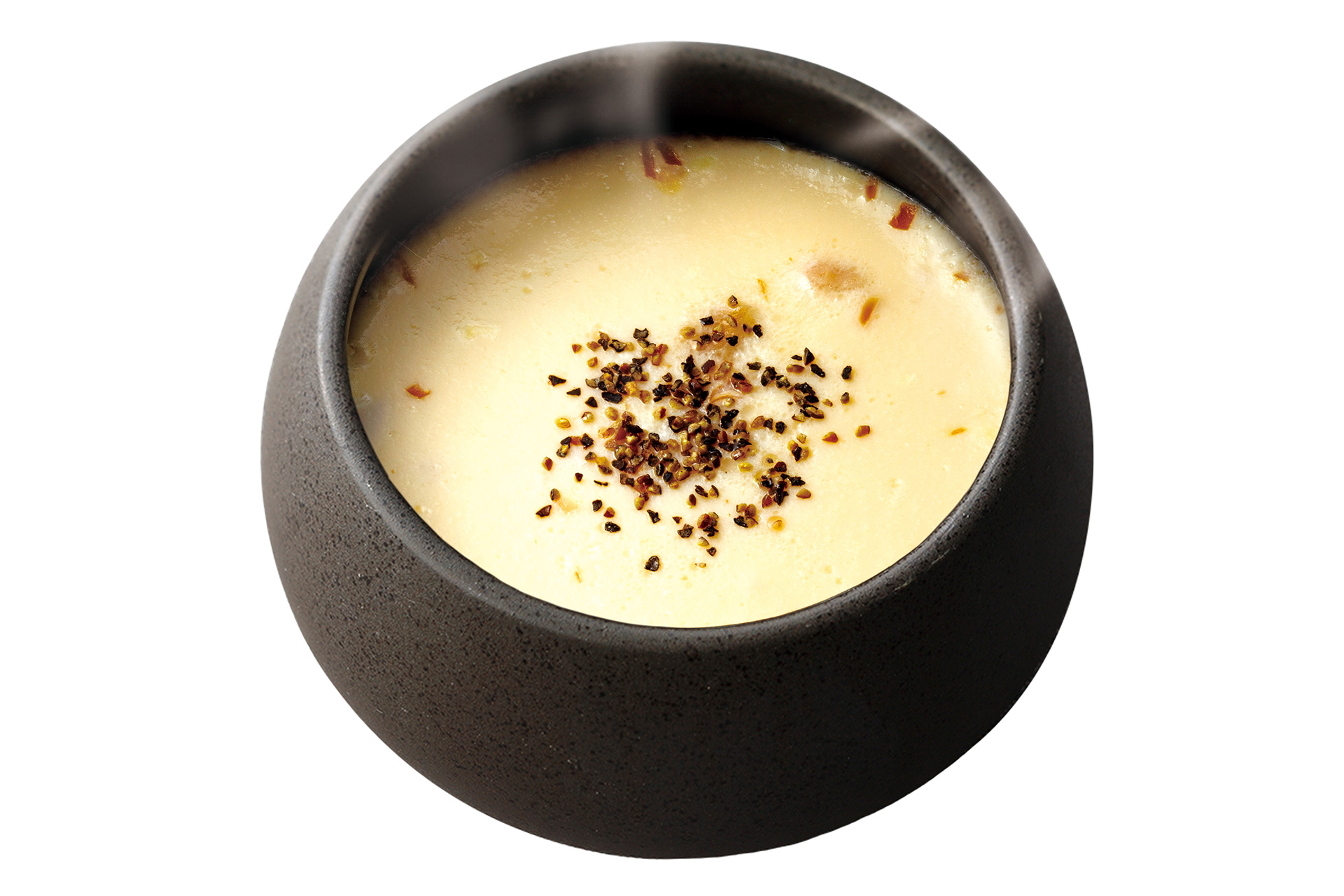 「2種のチーズのカルボナーラ風茶碗蒸し」（319円）