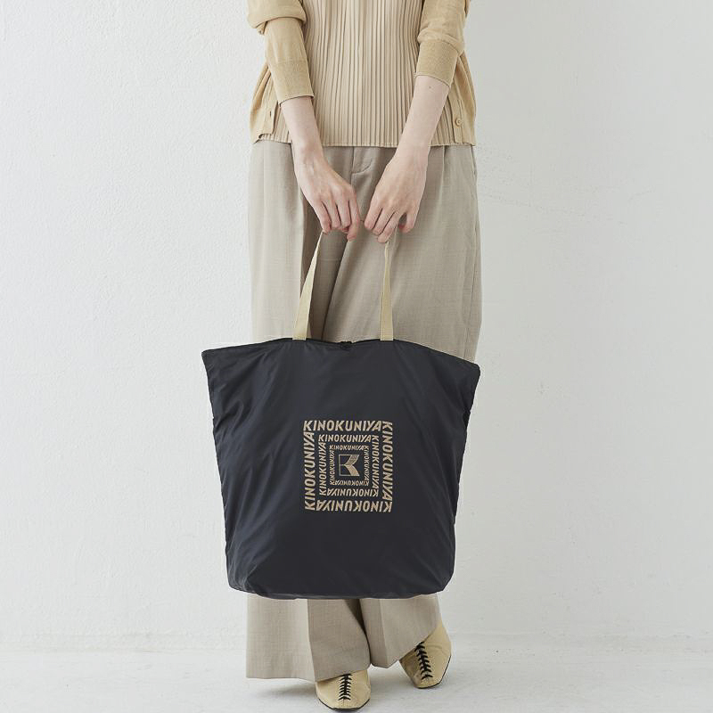 紀ノ国屋 ジップアップポケッタブルバッグ（グレイ）