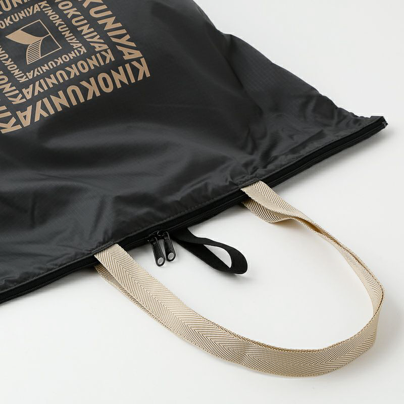 紀ノ国屋 ジップアップポケッタブルバッグ（グレイ）