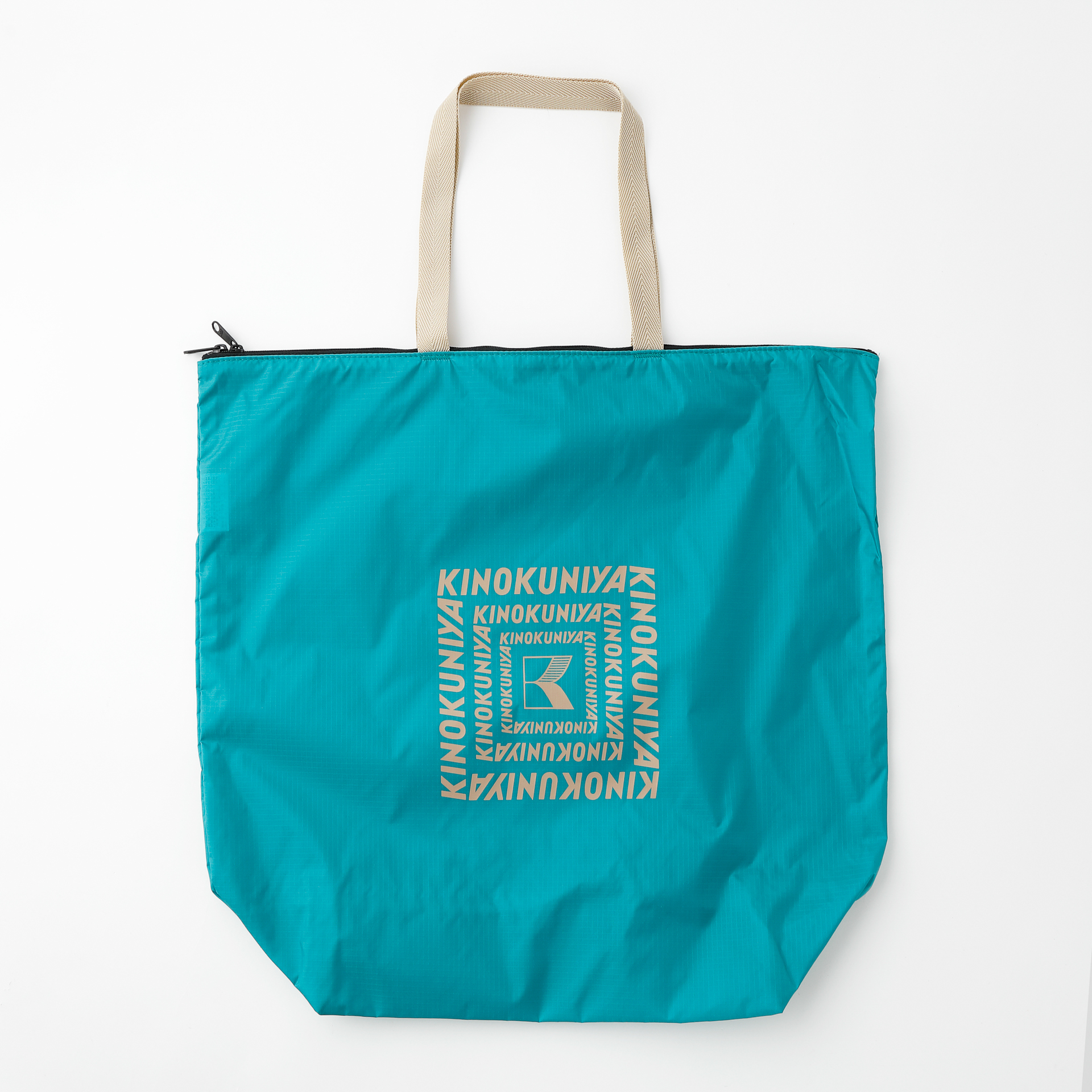 紀ノ国屋 ジップアップポケッタブルバッグ（ピーコック）