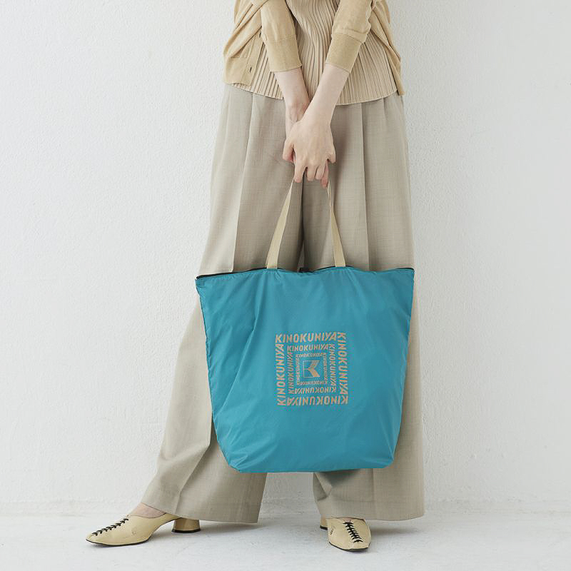 紀ノ国屋 ジップアップポケッタブルバッグ（ピーコック）