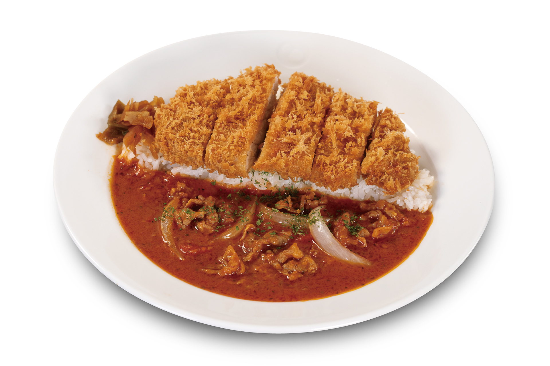 「たっぷりトマトのロースかつハヤシライス」（990円）