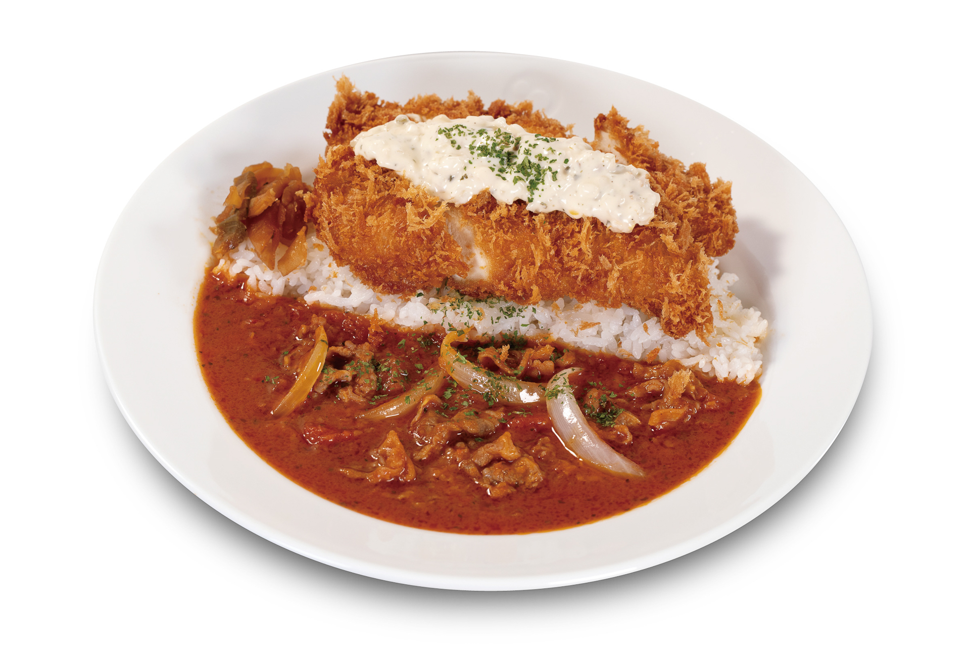 「たっぷりトマトのささみかつハヤシライス」（990円）