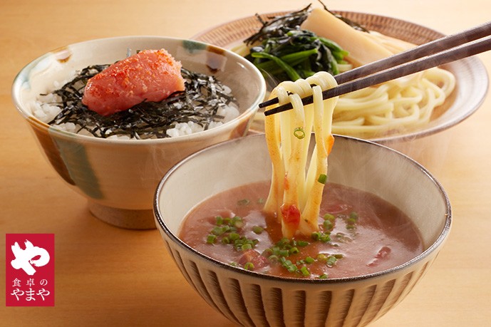 めんたいつけ麺と明太子ご飯