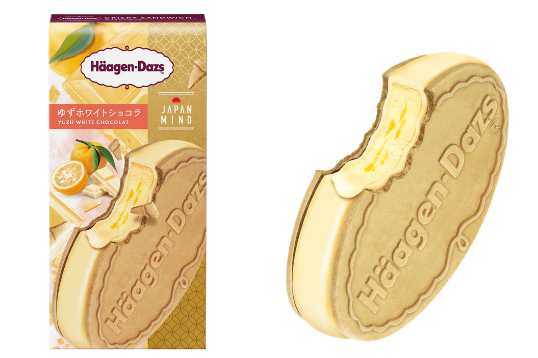 「ハーゲンダッツ クリスピーサンド『ゆずホワイトショコラ』」（351円前後）