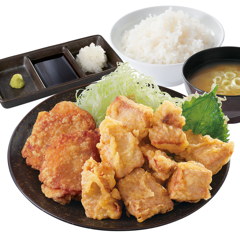 マグロ天倍盛り合盛り定食（1419円）