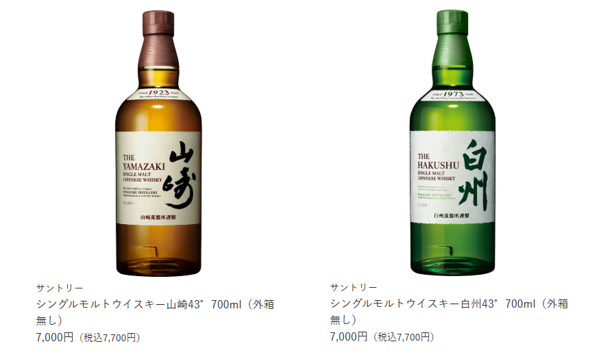 抽選販売の対象になるウイスキー