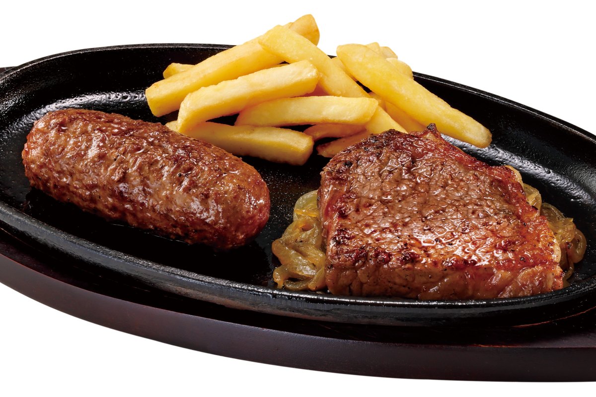 ブロンコおじさんのこだわり炭焼きがんこハンバーグ＆炭焼き極選サーロインステーキ