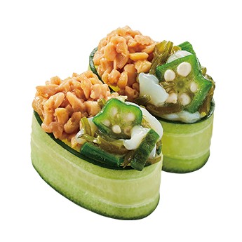 オクラいかめかぶ納豆かっぱ軍艦