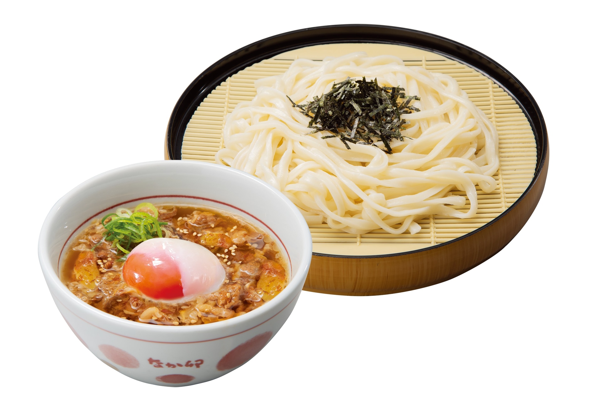 月見温たま牛肉つけうどん