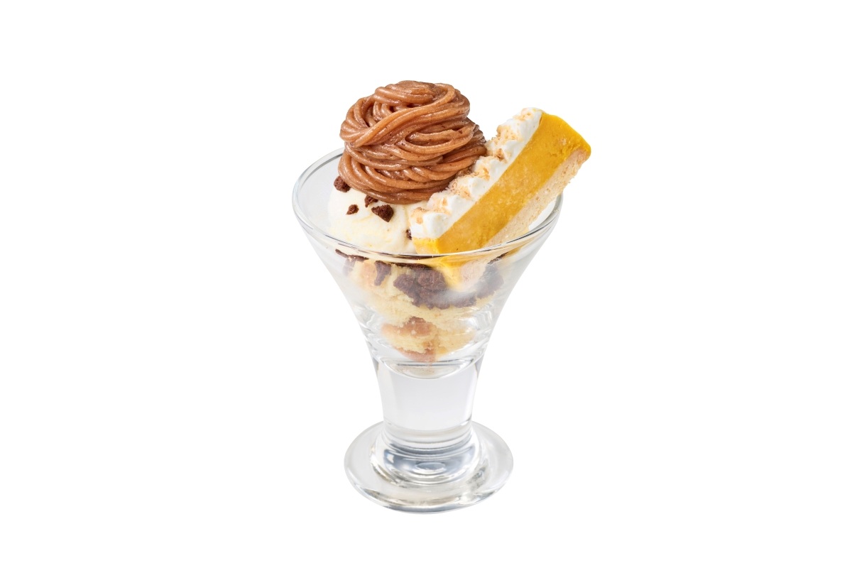 かぼちゃタルトと栗モンブランパフェ