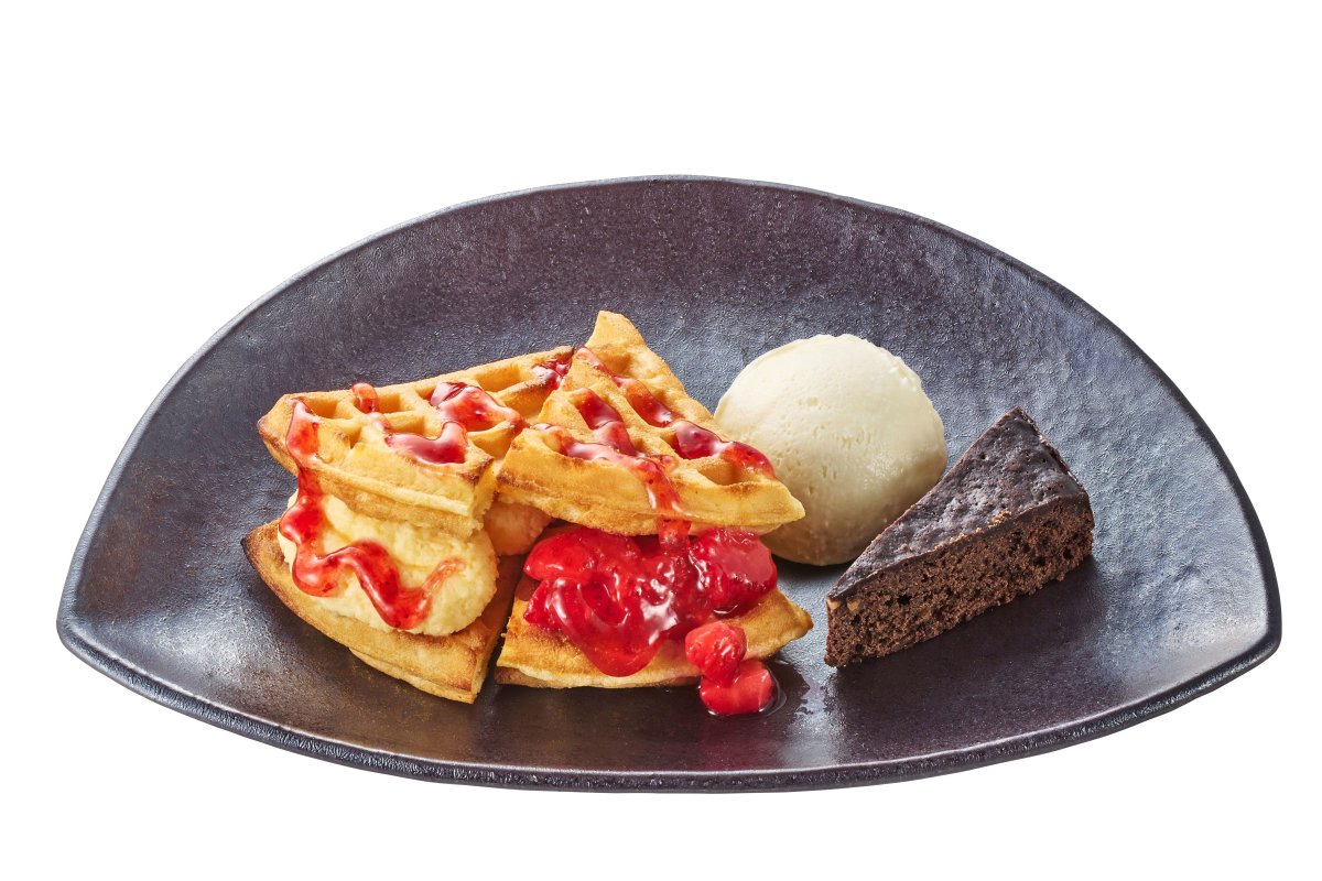 いちごカスタードワッフル