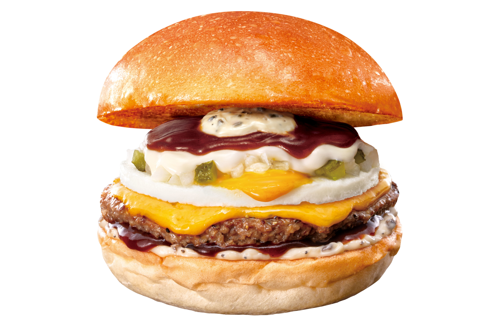 トリュフ薫る半熟月見 絶品チーズバーガー（590円）