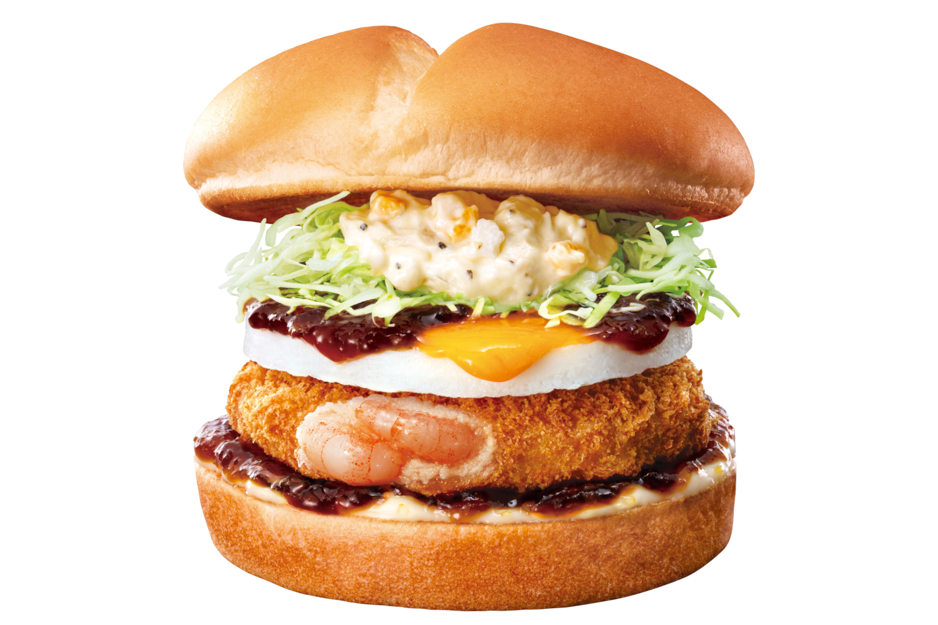 和風半熟月見 エビバーガー（590円）