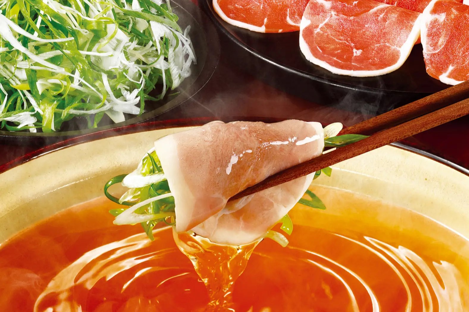 専用に作られた「初代極みだし」で味わう「鴨しゃぶ」