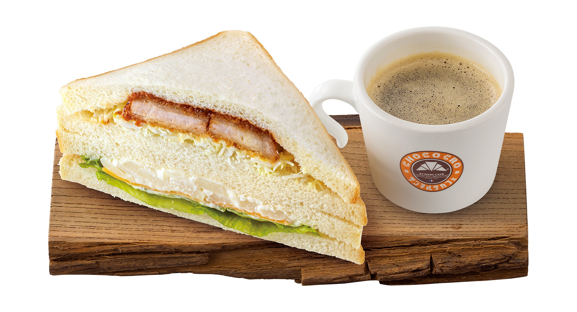 「デミカツ＆チーズポテトのコンビサンド」（440円）