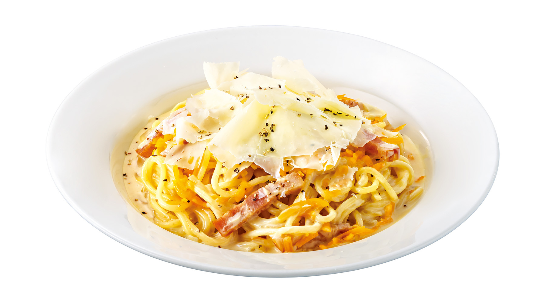 「ふんわりパルメザンチーズのカルボナーラ」（950円）