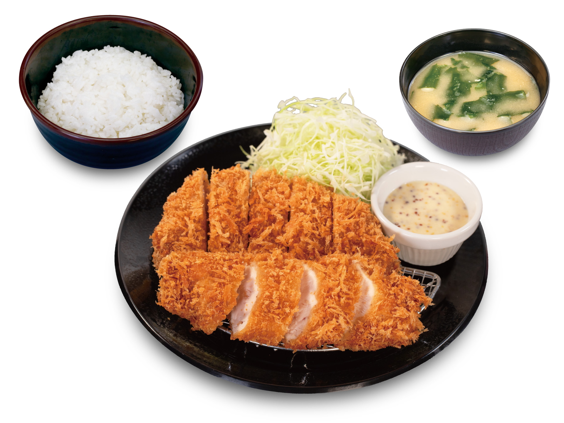 ロースかつ＆粒マスタードマヨチキンむねかつ（1枚）定食