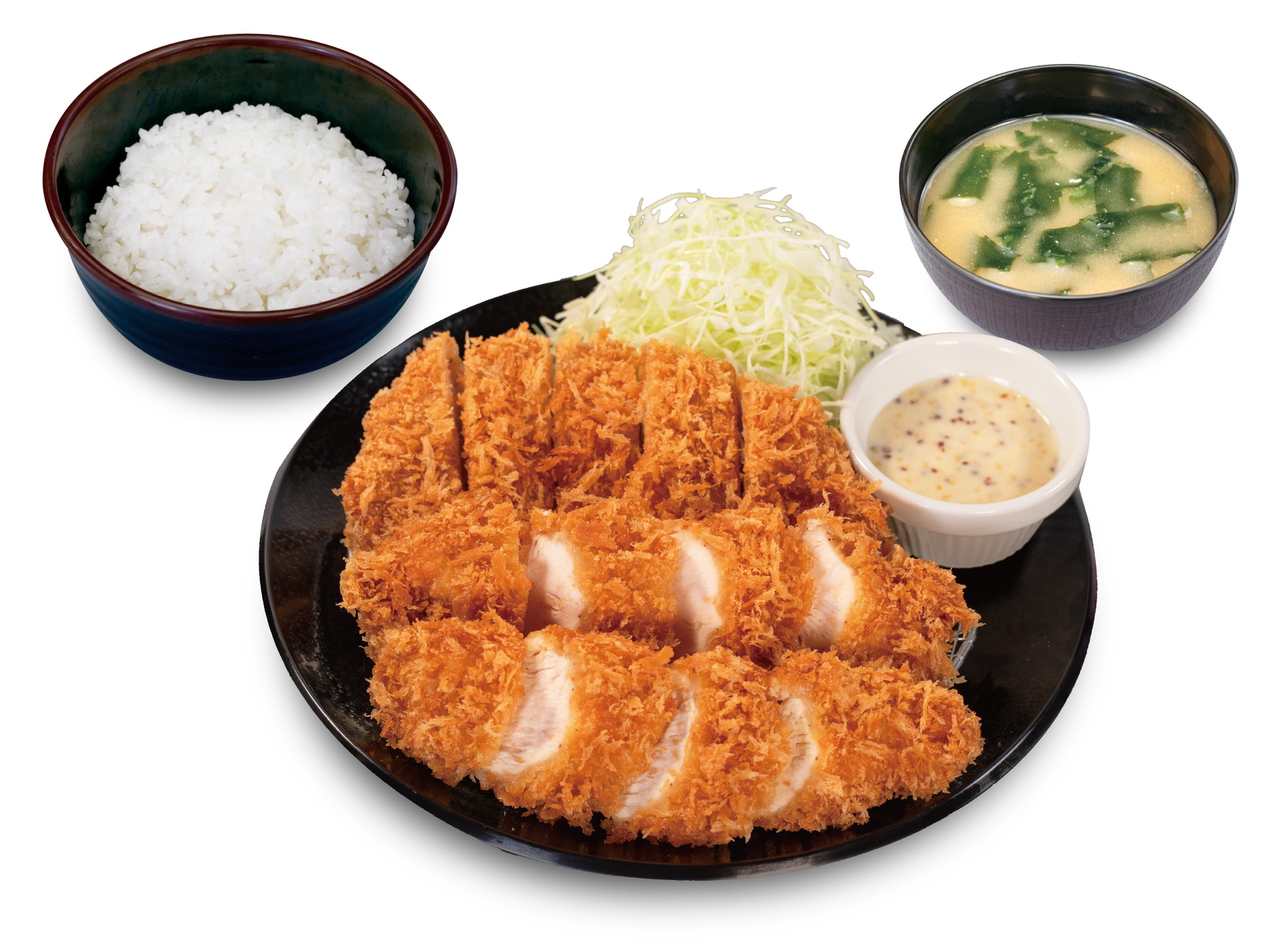 ロースかつ＆粒マスタードマヨチキンむねかつ（2枚）定食