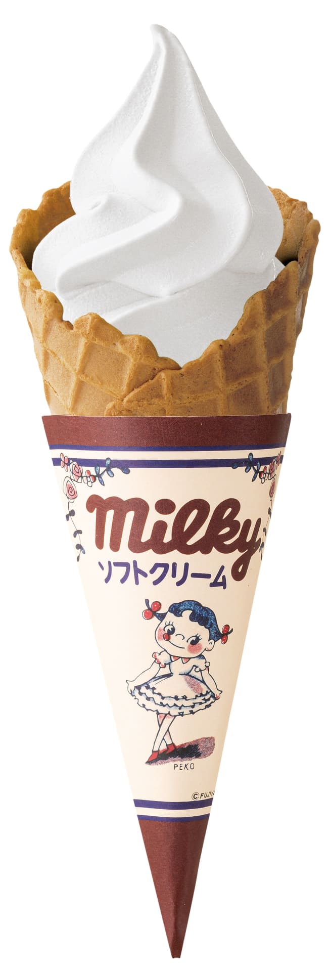 「プレミアムmilkyソフトクリーム（コーン）」（480円）