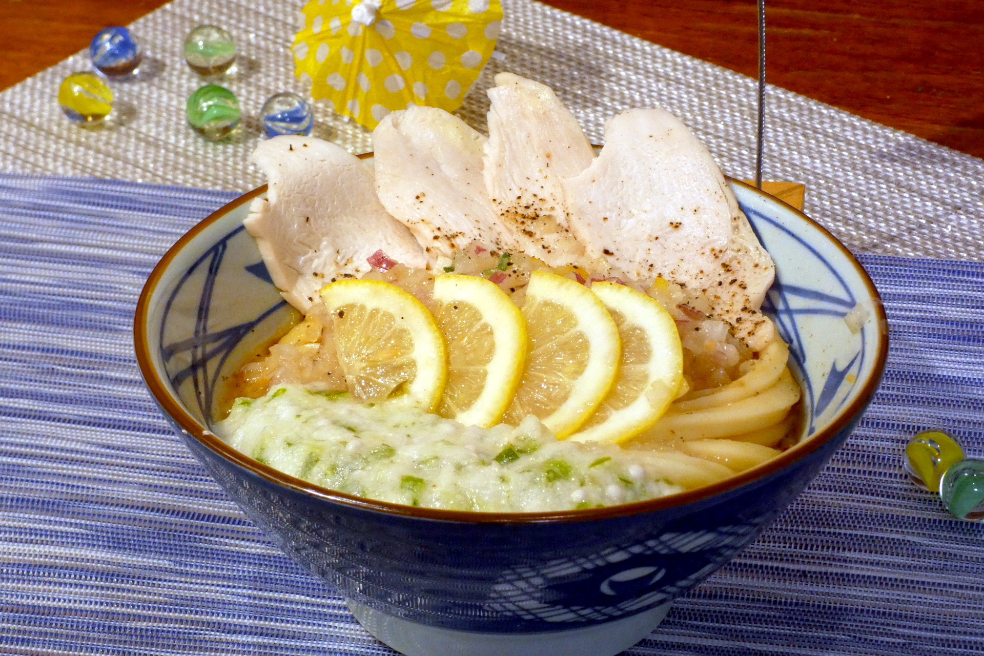 柑橘香る ねばとろ鶏ぶっかけうどん
