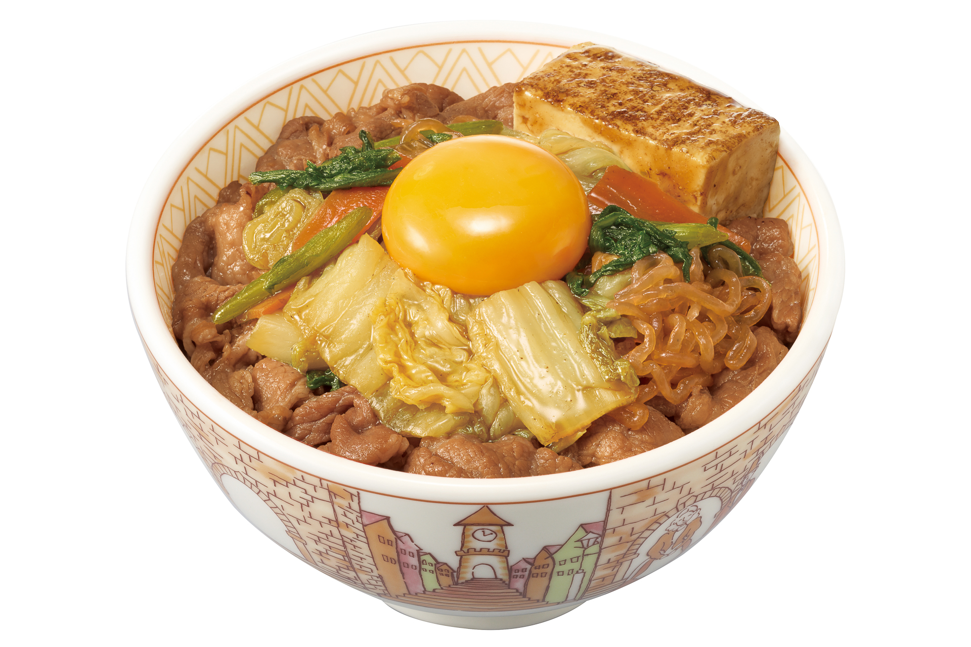 月見すきやき牛丼