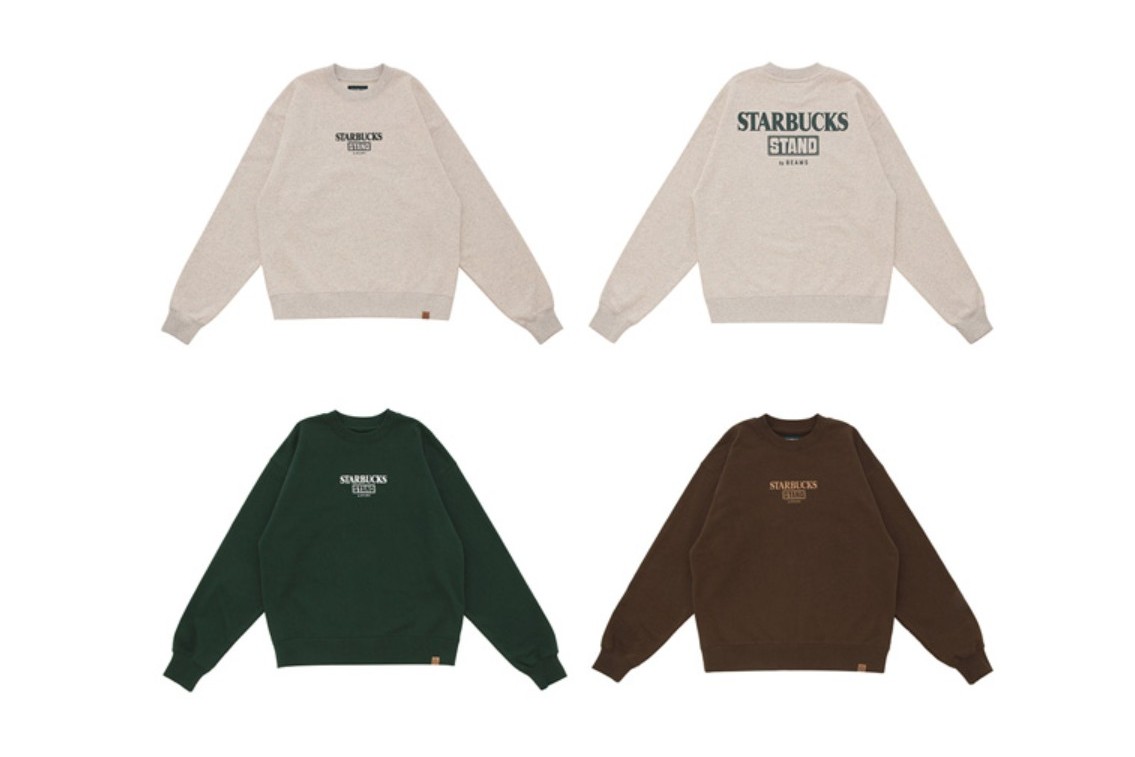 STARBUCKS STAND by BEAMS LOGO クルースウェット