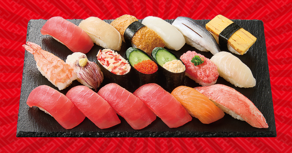 小僧寿し「超得バリュー盛『まぐろ』」（19貫/1274円）