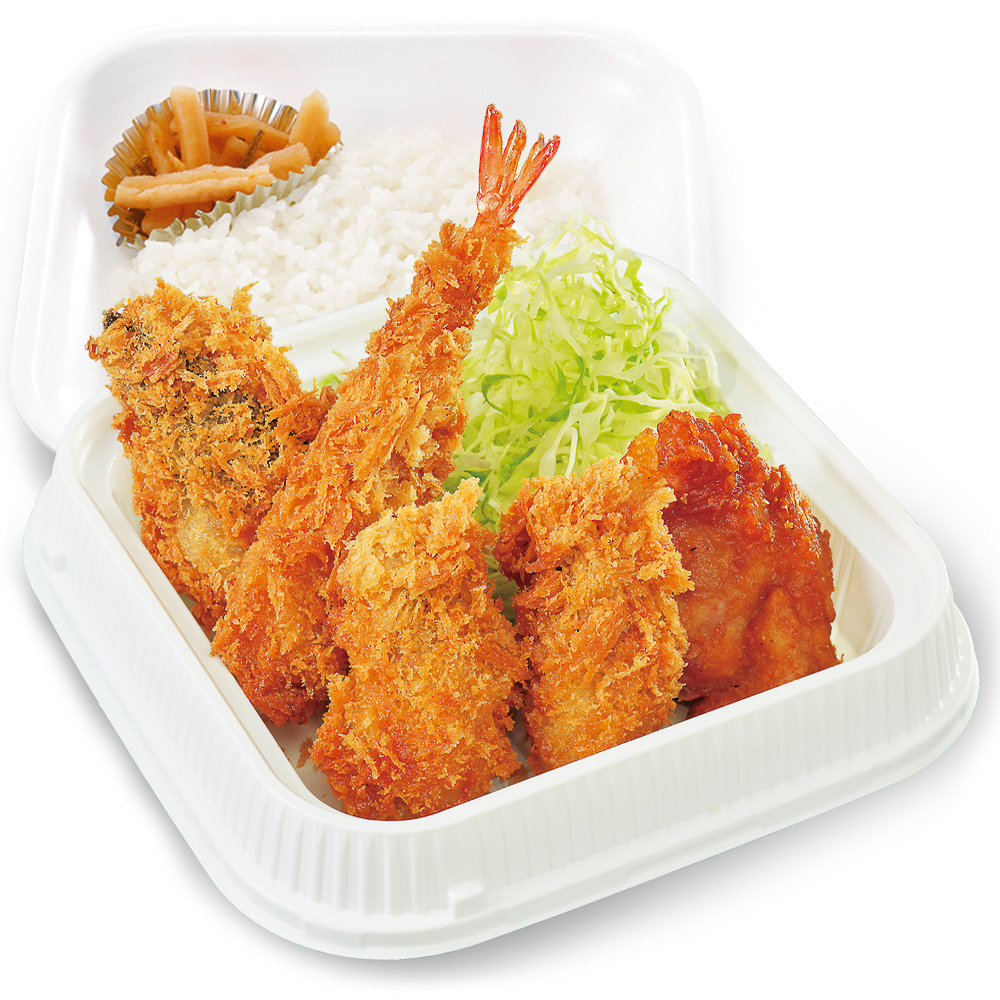 「秋の海鮮フライ弁当」（1069円/券売機店舗 1090円）