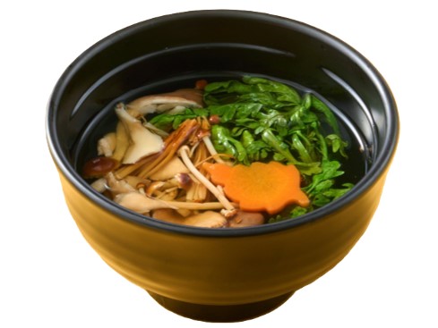 きのこと春菊のお吸い物