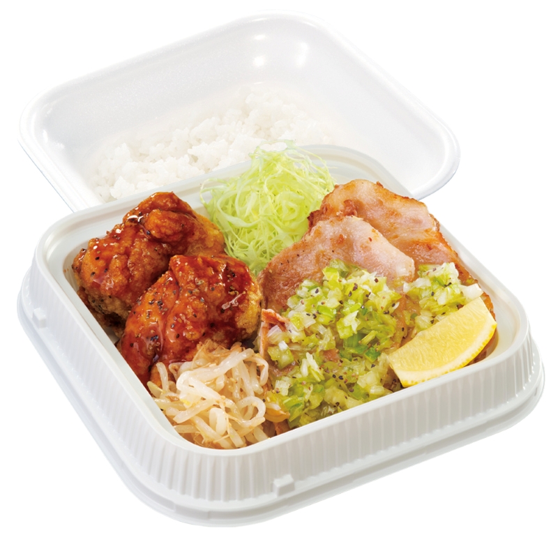 黒胡椒からあげとねぎ塩焼き弁当