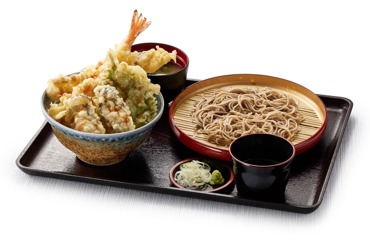 秋ご馳走天丼（小）藪そば（小うどん）セット（みそ汁付）