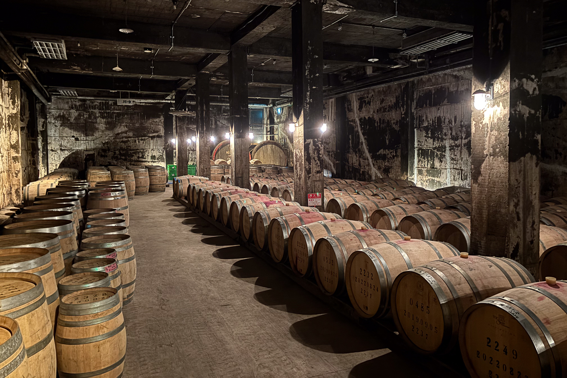 今回のリニューアルで熟成庫の奥の様子も近づいて見られるようになった