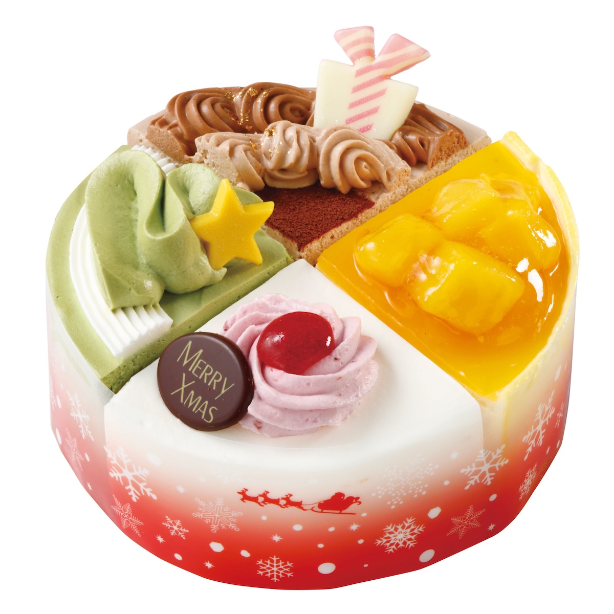 「銀座コージーコーナー ハッピークリスマスアソート」（直径12cm 3240円）